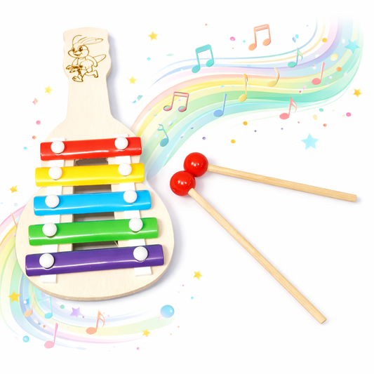 Rainbow Wooden Xylophone Toy with Mallets โ Kids Musical Learning Instrument