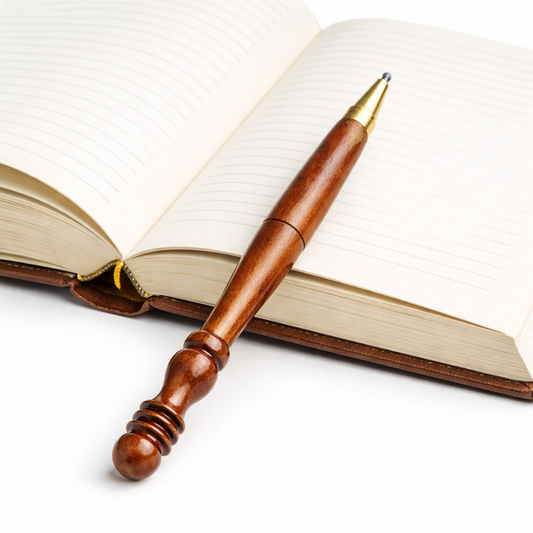 Handcrafted Wooden Stylus Pen with Brass Tip โ Elegant Desk Accessory 6 pieces set