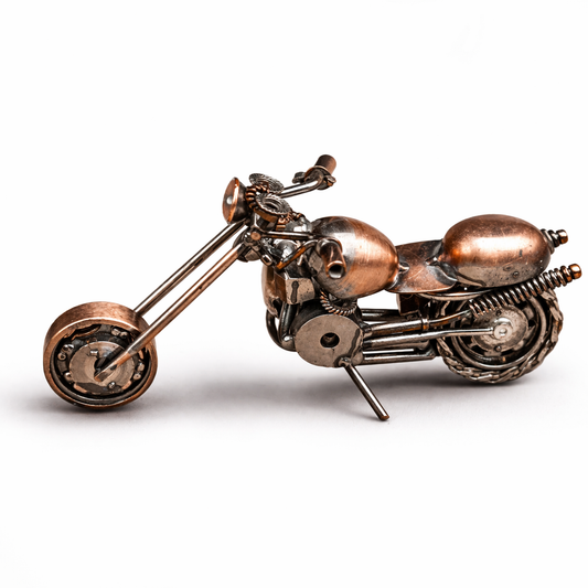 Handcrafted Metal Motorcycle Sculpture – Unique Vintage Bike Decor
