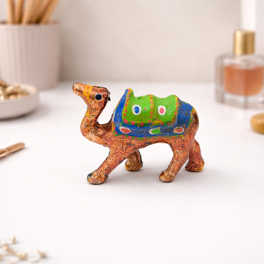 Colorful Ceramic Camel Figurine – Hand-Painted Rajasthani Style Decorative Showpiece