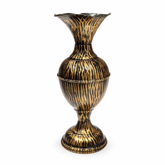 Luxury Black & Gold Pattern Decorative Vase | Premium Artistic Flower Vase for Home Décor
