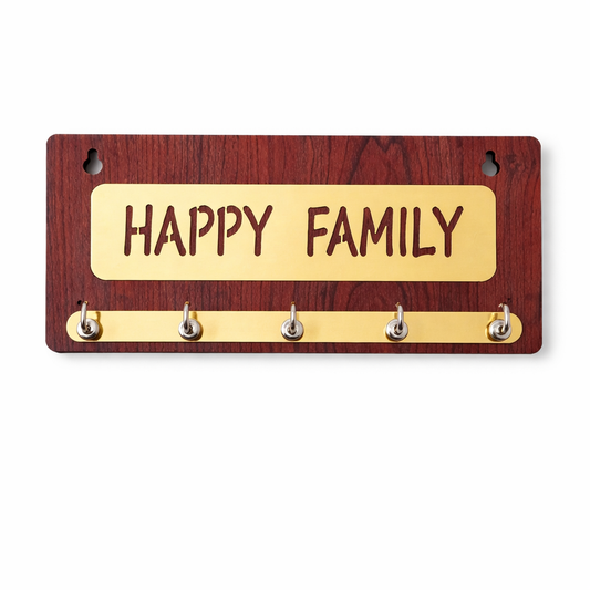 Rustic Wooden Key Holder with 'Sweet Home' Engraving – Decorative Wall Organizer
