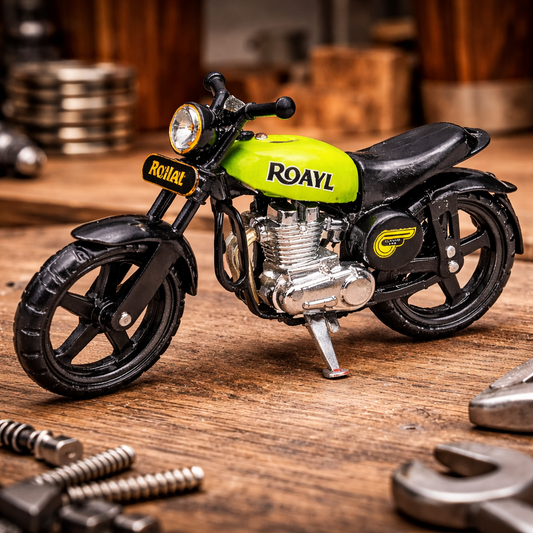 Miniature Sporty Motorcycle – Green & Black Model Motorcycle Collectible