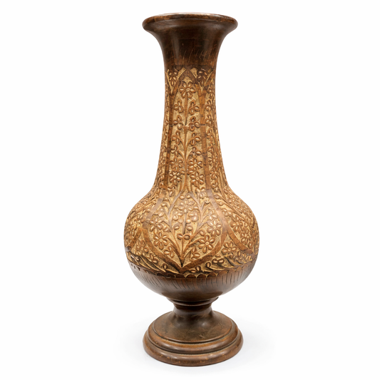 Handcrafted Antique Brass Engraved Vase | Luxury Ornate Decorative Flower Vase