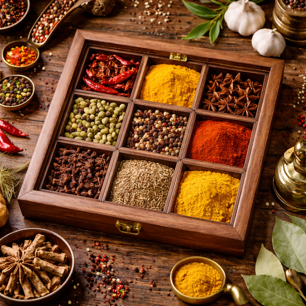 Wooden 9-Compartment Display Box with Glass Lid