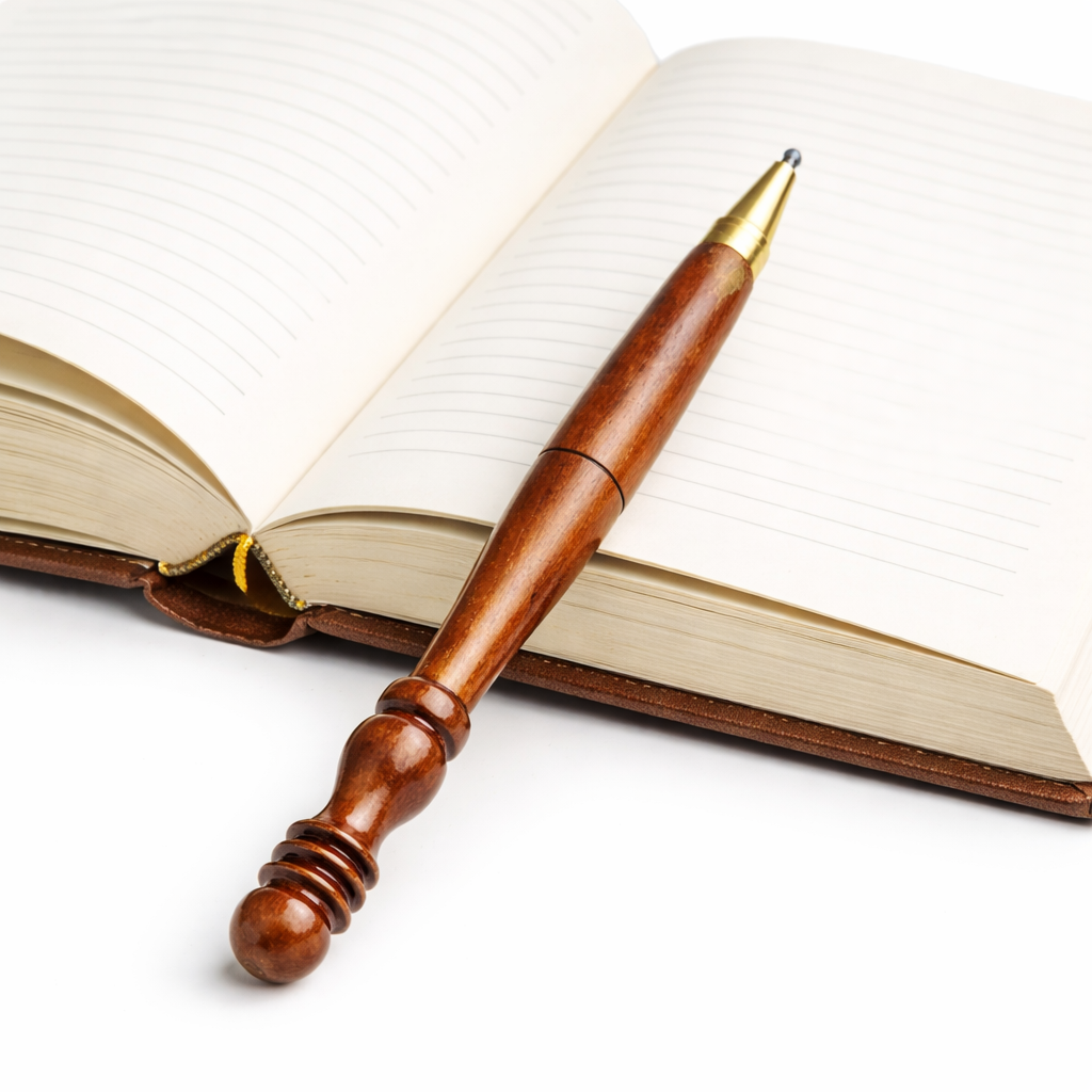 Handcrafted Wooden Stylus Pen with Brass Tip – Elegant Desk Accessory 6 pieces set